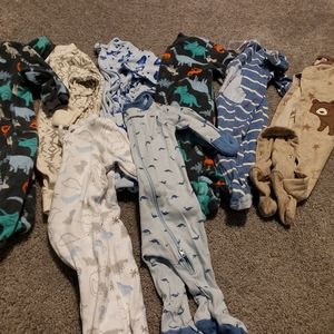 8 Pairs of 0-3 Month Boys Pajamas